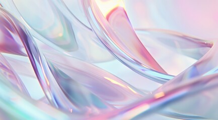 Fototapeta premium Abstract background with clear glass ribbons. Shiny, pastel colors.