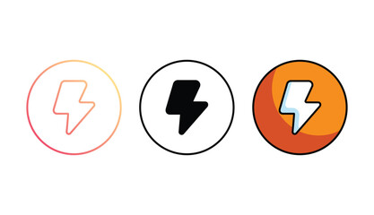 lightning bolt icon design with white background stock illustration