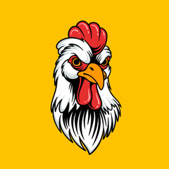 chicken logo mascot character, chicken mascot, chicken cartoon illustration