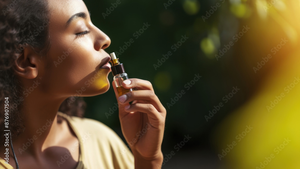 Wall mural ayurvedic oi smoking relaxation hairstyle.