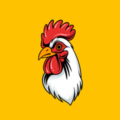 chicken logo mascot character, chicken mascot, chicken cartoon illustration