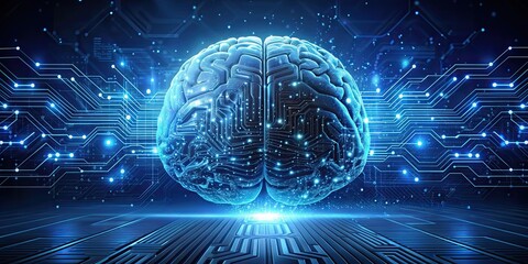 Obraz premium The digital brain A concept representing advanced artificial intelligence and technology , artificial intelligence, technology