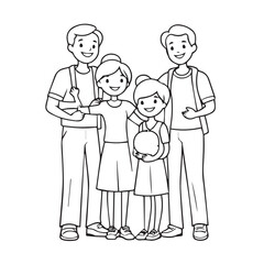 parents day silhouette vector simple illustration and White background , Adobe Illustrator Artwork