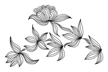 abstract floral doodle art design