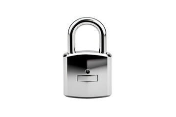 Fototapeta premium A Gleaming Silver Padlock Stands Ready to Secure on a White or Clear Surface PNG Transparent Background