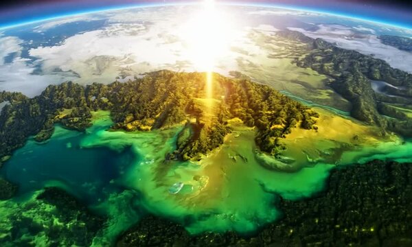 Beautiful visualization of the biblical creation story. illustrating gods majestic handiwork	