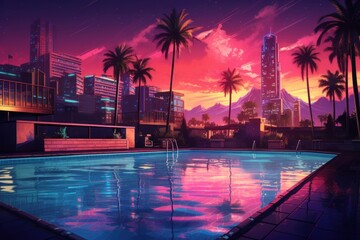 Obraz premium Pool party architecture outdoors building.