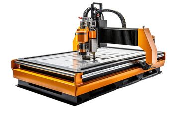 A Precision Cutting Machines Precision: A CNC Router In Action on a White or Clear Surface PNG Transparent Background