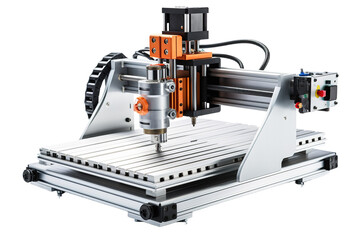 A Precision CNC Router Ready To Carve Its Mark on a White or Clear Surface PNG Transparent Background