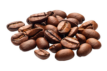 Obraz premium A Symphony of Roasted Coffee Beans on a Pristine White Background on a White or Clear Surface PNG Transparent Background