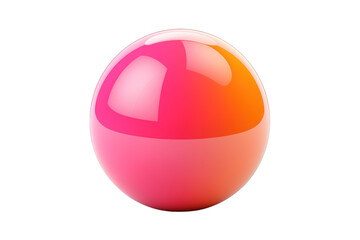 A Shiny Pink And Orange Sphere Against A White Background on a White or Clear Surface PNG Transparent Background