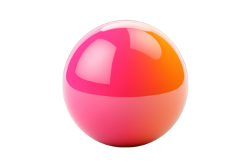 A Shiny Pink And Orange Sphere Against A White Background on a White or Clear Surface PNG Transparent Background