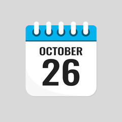Icon page calendar day - 26 October
