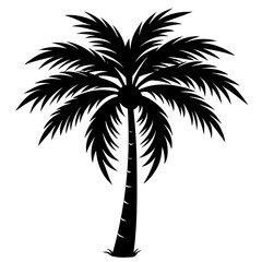 palm tree black silhouette art illustration