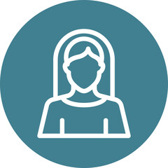 Female Avatar Vector Line White Circles Multicolors