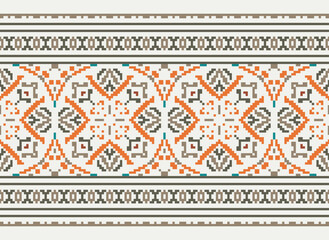 Beautiful ikat ethnic pattern. Seamless pattern in tribal, folk embroidery, and Mexican style; Abstract ethnic Aztec art. Geometric seamless pattern in tribal.