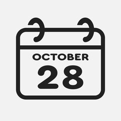 Icon page calendar day - 28 October