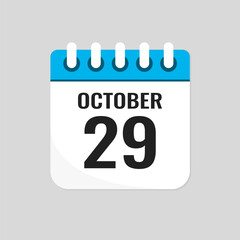 Icon page calendar day - 29 October