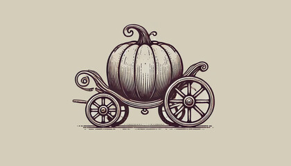 Pumpkin carriage designed like a fairy tale with a whimsical touch