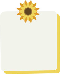 Note Paper WIth Sunflower