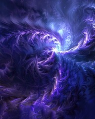 Fototapeta premium Spells of Magic: 3D Blue Fractals Casting Enchanting Spell