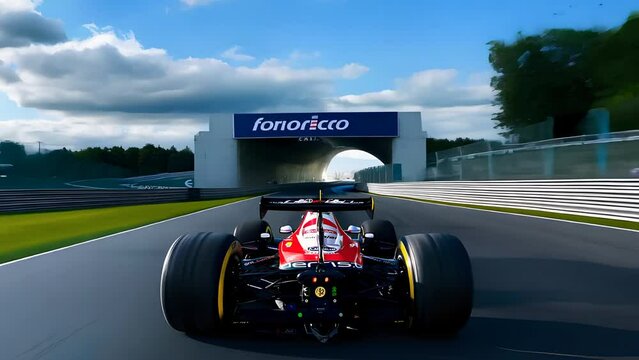 Racing car on a track
