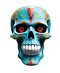 Colorfull Art Skull and Funny Logo Vector on White Background for T-shirts and Wall Decal Workout Athletic Beast Barbell Bodybuilding Healthy Wall Sticker for Gym Decor