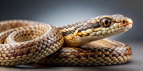 Obraz premium Close-up shot of a Montpellier snake in a studio setting , Montpellier snake, studio, close-up, reptile, animal