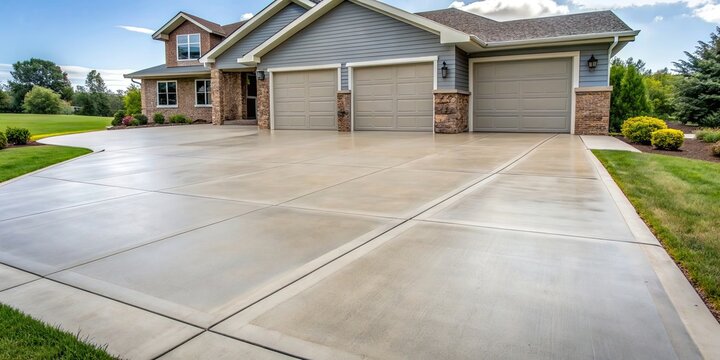 Smooth concrete driveway in Des Moines, Iowa , concrete, driveway, smooth, texture, gray, linear, paved, modern, clean