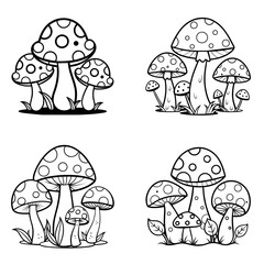 set of mushrooms