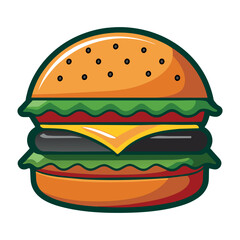 Humberger food illustration design vector