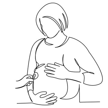 pregnant woman listening baby heartbeat clip art preview
