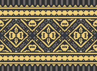 Beautiful ikat ethnic pattern. Seamless pattern in tribal, folk embroidery, and Mexican style; Abstract ethnic Aztec art. Geometric seamless pattern in tribal.