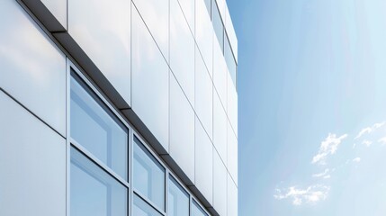 Obraz premium Commercial building with a focus on temperature regulation, innovative structural design incorporating eco-friendly materials and technology