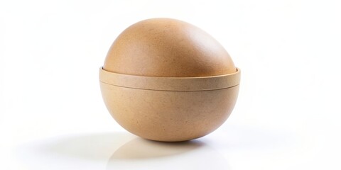 Isolated egg paper box on white background , packaging, container, carton, eggs, natural, organic, food