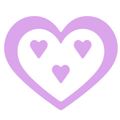 A purple heart shape with smaller purple hearts inside it