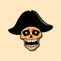 orange skull art hand drawn cartoon illustration
