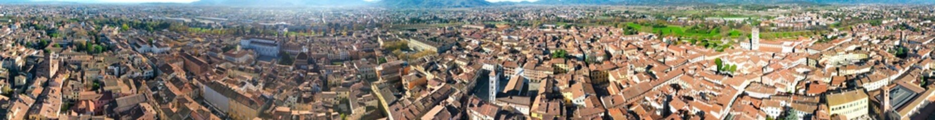 Fototapeta premium Aerial view of Lucca medieval town, Tuscany - Italy