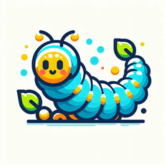 Obraz premium Caterpillar crawling isolated on white background