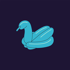 Balloon modelling. Twisting kids toy from rubber and helium. Cute inflatable animal shape from clown. Childish figure of swan, bird. Birthday party decoration. Flat isolated vector illustration