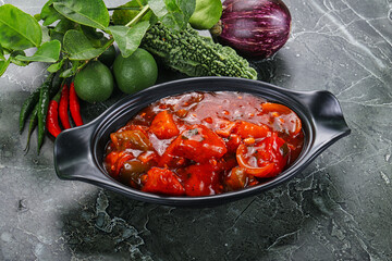 Chinese cuisine - chicken in sweet and sour sauce