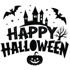 Gothic Typography for Halloween T-Shirt Happy Halloween