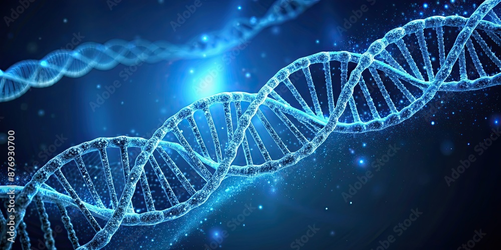 Wall mural DNA engineering with advanced biotechnology on a dark blue background, biotechnology, DNA, engineering