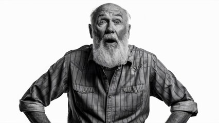 A man with a beard and long hair posing for the camera, AI