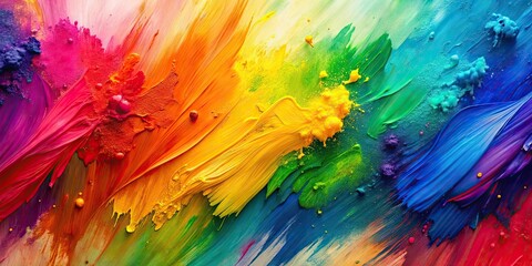 Colorful abstract background created with vibrant brush paint smears, perfect for artistic designs and projects, art, colorful
