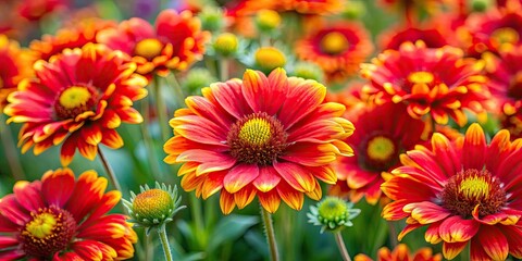 Vibrant red and yellow flowers in full bloom, red, yellow, flowers, vibrant, full bloom, floral, colorful, garden, nature