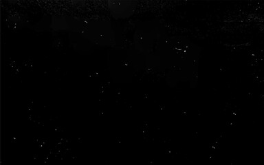 Distressed white grainy texture. Dust overlay textured. Grain noise particles. Snow effects and rusted black background. Vector illustration