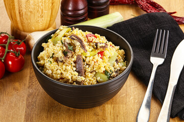 Bulgur with lamb and vegetables