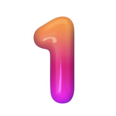 Stylish 3D number 1 with red and purple gradient. Modern, vibrant, and abstract. Perfect for digital art, graphic design, and creative projects. Vector illustration
