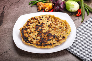 Indian cuisine stuffed Aloo paratha